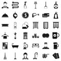 Rest icons set, simple style Royalty Free Stock Photo
