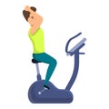 Rest man exercise bike icon, cartoon style Royalty Free Stock Photo