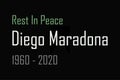 Rest in Peace Diego Maradona typography dark background vector design. Maradona was born in 1960 and died in 2020