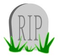 RIP Grave Stone Cartoon - Vector Illustration