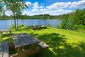 Rest place on the lake coast