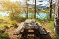 Rest place near a beautiful lake Royalty Free Stock Photo