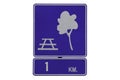 Rest point sign on white background with clipping Traffic sign.