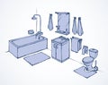 Rest room. Vector drawing objects