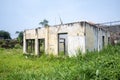 Rest of ruined walls from abandoned house.