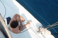 Rest on the sea, boat trip on a yacht. Royalty Free Stock Photo