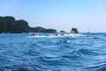 Rest on the sea. A man on a water motorcycle Royalty Free Stock Photo