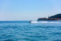 Rest on the sea. A man on a water motorcycle Royalty Free Stock Photo