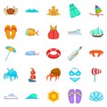 Rest on the ship icons set, cartoon style Royalty Free Stock Photo