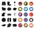 Rest and sleep black,flat icons in set collection for design. Accessories and comfort vector symbol stock web Royalty Free Stock Photo