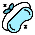 Rest sleep mask icon color outline vector