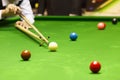 Rest stick on snooker table Royalty Free Stock Photo