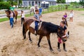 Rest in the summer children`s equestrian camp in Ukraine