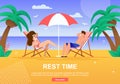 Rest Time for Couples Advertising Banner Template