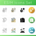 Rest and travel icons set