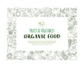 Restangle Frame border pattern organic farm fresh fruits and vegetables