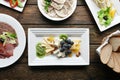 Restaraunt food - cheese plate with grape