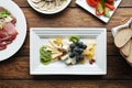 Restaraunt food - cheese plate with grape