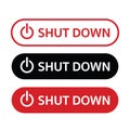 Shut down button for closing or turn off computers Royalty Free Stock Photo