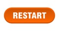 restart button. rounded sign on white background