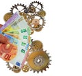 Restart economy euro money market sales background 500 200 100 10 20  background Royalty Free Stock Photo