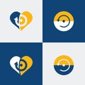 Restart icon set with blue and yellow color