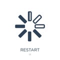 restart icon in trendy design style. restart icon isolated on white background. restart vector icon simple and modern flat symbol