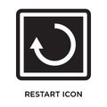 Restart icon vector sign and symbol isolated on white background