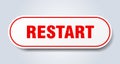 restart sign. rounded isolated button. white sticker Royalty Free Stock Photo