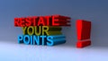 Restate your points on blue Royalty Free Stock Photo