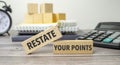 restate your points on the work table and alarm clock Royalty Free Stock Photo