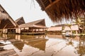 Restaurant above a pool with unique architecture Royalty Free Stock Photo