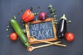 Restaurant announcing reopening on blackboard after the corona lockdown, gastronomy, food business shutdown Royalty Free Stock Photo