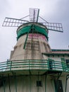 Restaurant in an antique building. The building is in the form of a mill. Batumi architecture. Catering business