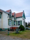 Restaurant in an antique building. The building is in the form of a mill. Batumi architecture. Catering business