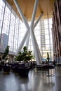 A restaurant in the atrium of the modern Office building