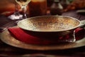 Restaurant autumn place setting Royalty Free Stock Photo