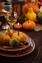 Restaurant autumn place setting Royalty Free Stock Photo
