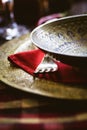 Restaurant autumn place setting Royalty Free Stock Photo