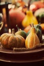 Restaurant autumn place setting Royalty Free Stock Photo