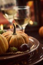 Restaurant autumn place setting Royalty Free Stock Photo