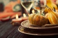 Restaurant autumn place setting