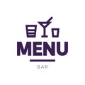 Restaurant or bar Menu Cover Sign Logo Design