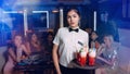 Restaurant bar vip service waitress customer drink