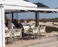 Restaurant On Beach On Ilha De Tavira Portugal Royalty Free Stock Photo