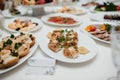 restaurant, beautifully served table with delicious food