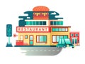 Restaurant building flat design