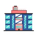 Restaurant building. Flat vector illustration. Constructivism style