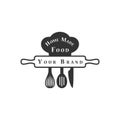 Restaurant business logo black vector design. Home kitchen trademark stamp. Royalty Free Stock Photo