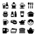 Restaurant and Cafe Food Drink Icon Set. Vector